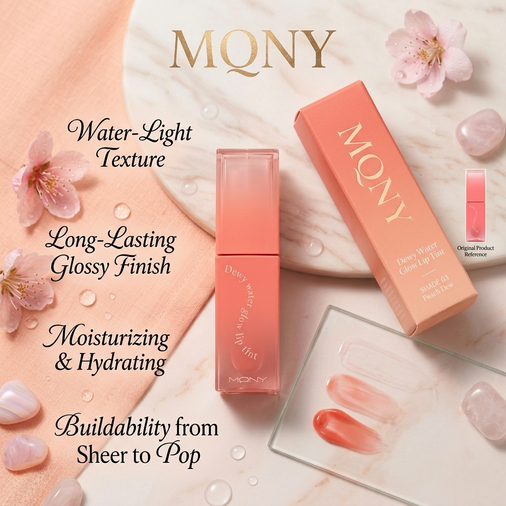 MQNY Dewy Water Glow Lip Tint – #03 Peach Dew