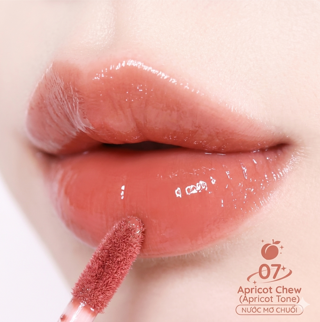 Second image of MQNY Dewy Water Glow Lip Tint – #07 Apricot Chew