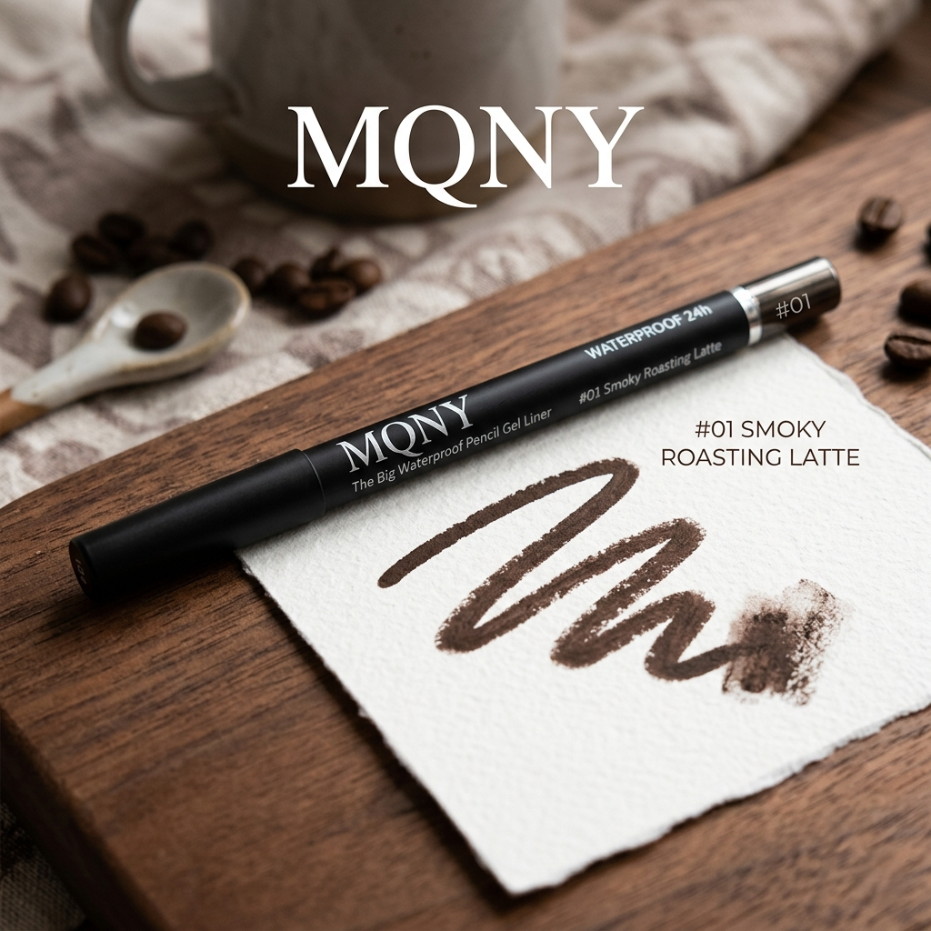 MQNY The Big Waterproof Pencil Gel Liner – #01 Smoky Roasting Latte